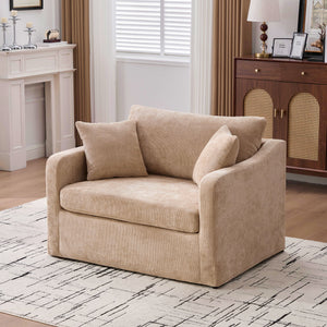 Farmhouse Accent Chair With 2 Bolster Pillows