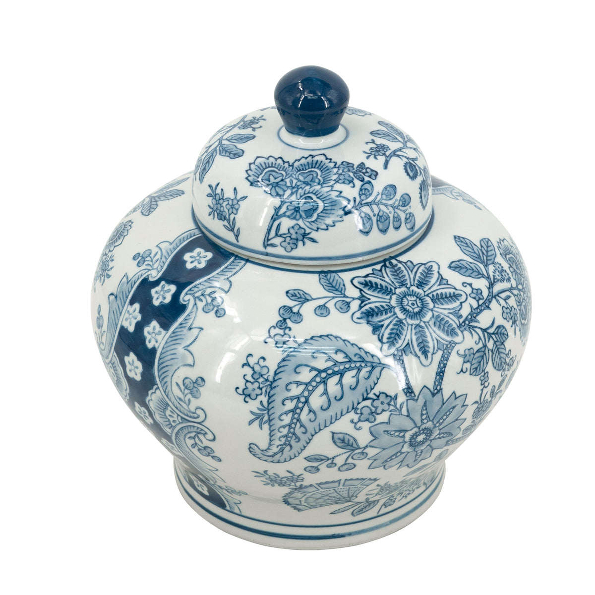 D9.1x9.1" Porcelain Lidded Jar