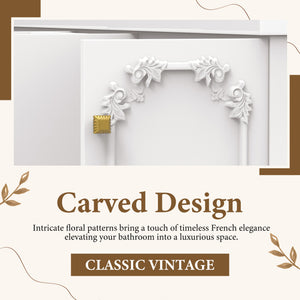 60" White French Bathroom Vanity