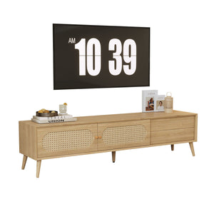 TV Stand For TVs Up To 80", Media Console, Cabinet - Natural