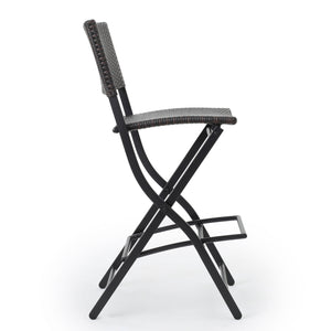 Outdoor Wicker Barstools Faux Rattan Patio Bar Stools - Set of 2