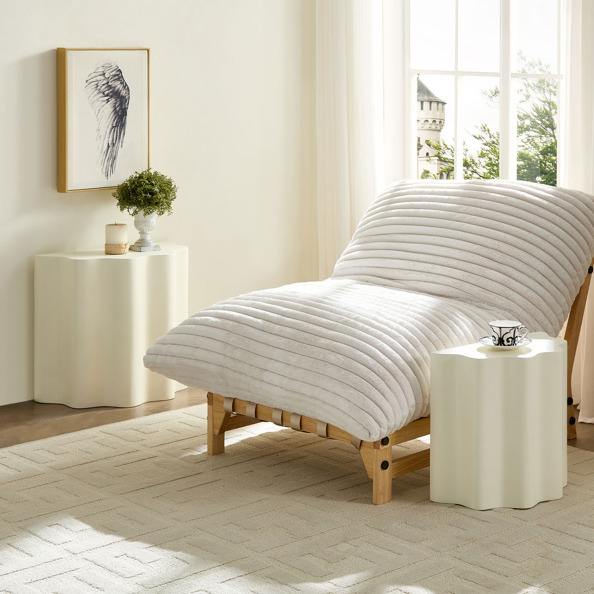 2PCS Set Side Table - Wavy Edges Design