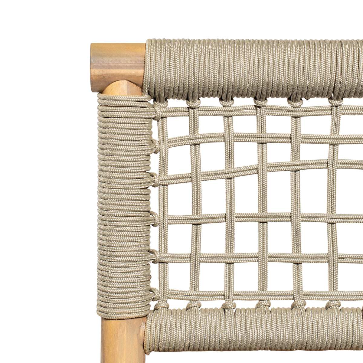 Outdoor Acacia Wood 3-Seater Sofa with Rope Woven Arms