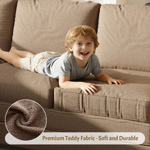 L-Shaped Couch With Pull-Out Bed, Convertible Sleeper Sofa With Side Pocket & USB Port