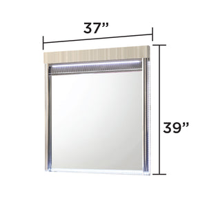 Leonor - Mirror With LED Light Frame - Gray