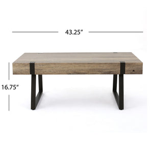 Abitha - Coffee Table With Industrial Powder Coated Metal Legs - Best Buy Furniture