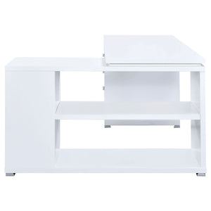 Tona - L-Shape Computer Desk With 3 Drawers And 5 Shelves