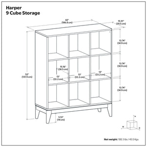 Harper - 9 Cube Storage - Walnut Brown