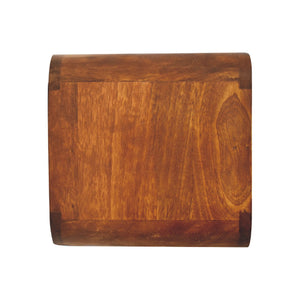Solid Wood Mini Curve Floating Nightstand, 1-Drawer, 1 Open Slot, Chestnut