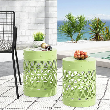 Outdoor Metal S/2 End Table - Best Buy Furniture