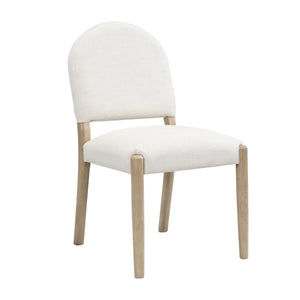 Dining Chairs with Back Mid Century Fabric Upholstered Armless Set of 2