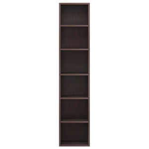 6 Tier Narrow Corner Cube Bookcase Storage, Freestanding Shelf With Open Cubes For Living Room