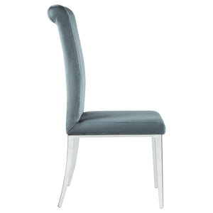 Tufted Side Upholstered Dining Chair (Set of 2) - Gray