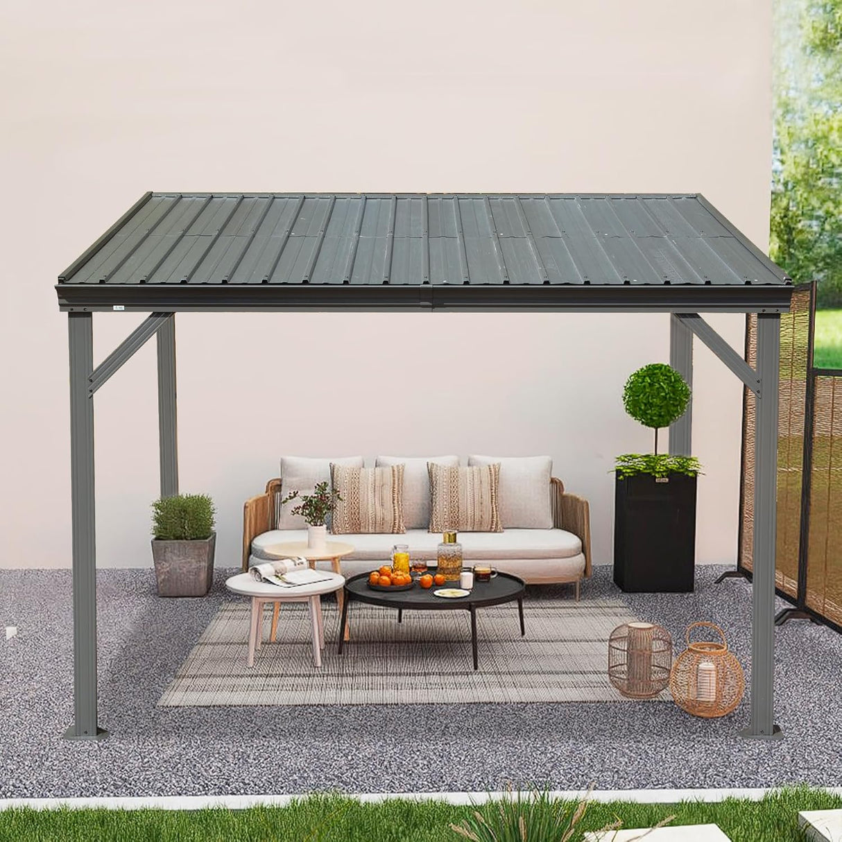 8' x 10' Lean To Gazebo with Upgraded Drainage System