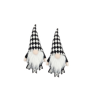 Set of 2, 8.3x4.7x15.7" Fabric Gnome Decor