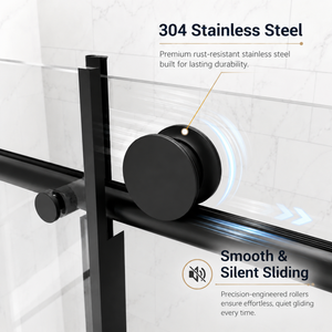 60" W x 73" H Soft Closing Sliding Frameless Shower Doors