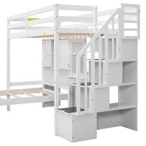 Loft Bed With Built In Desk And Staircase