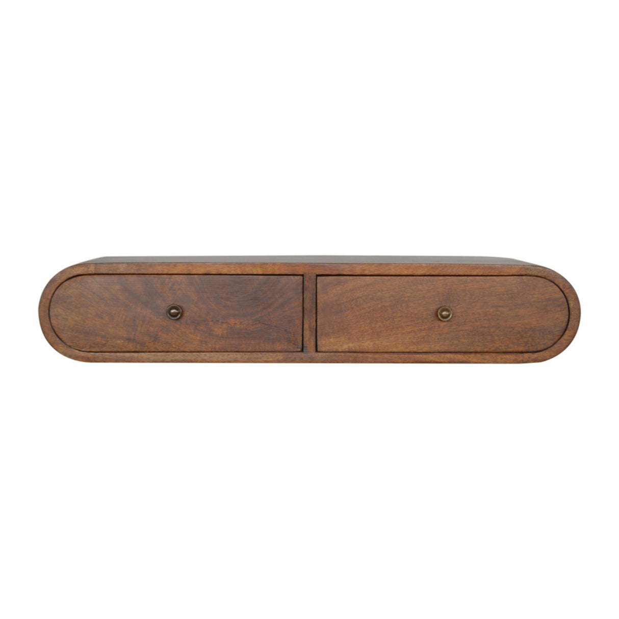 Solid Wood Floating London Console, 2-Drawers, Chestnut