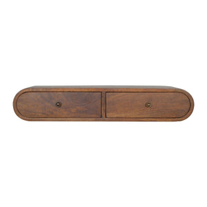 Solid Wood Floating London Console, 2-Drawers, Chestnut