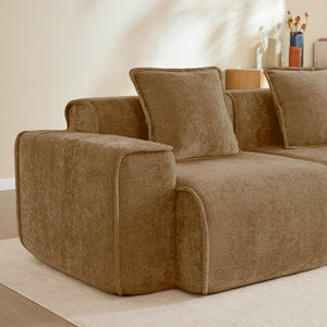 Deep Seat Modular 3 Seat Boneless Sofa with French Edge Piping