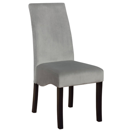 Upholstered Dining Chair Soft Padded Seat And Flared Back Design (Set of 2) - Gray