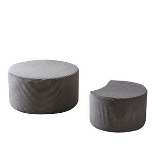 Modern Upholstered Round Coffee Table For Living Room (Set of 2)