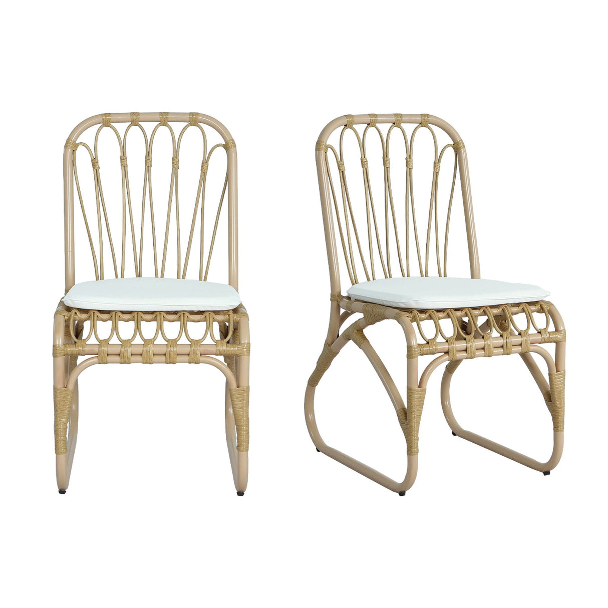 Outdoor Wicker Dining Chairs With Washable Cushion (Set of 2) - Best Buy Furniture