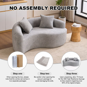 Tai Chi - Curved Dual Depth Loveseat
