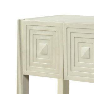 Geometric Carved Console Table with 3 Soft-Close Drawers