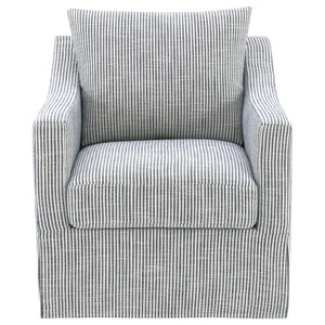 Merced - Upholstered Sloped Arm Accent Swivel Chair With 360 Degree Swivel Base - Gray