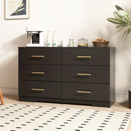 Large 6 Drawers Chest Of Drawer Dressers Table With Handle