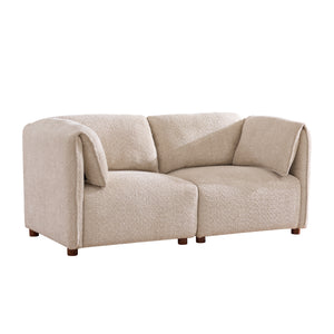 Aura 66 in. 2-Seats Boucle Modular Sectional Sofa