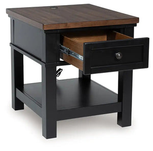 Wildenauer - Rectangular End Table - Brown / Black - Best Buy Furniture