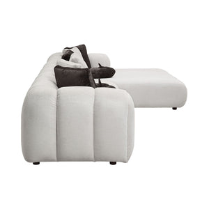 Manilla - Sectional Sofa With 8 Pillows - Ivory White - Best Buy Furniture