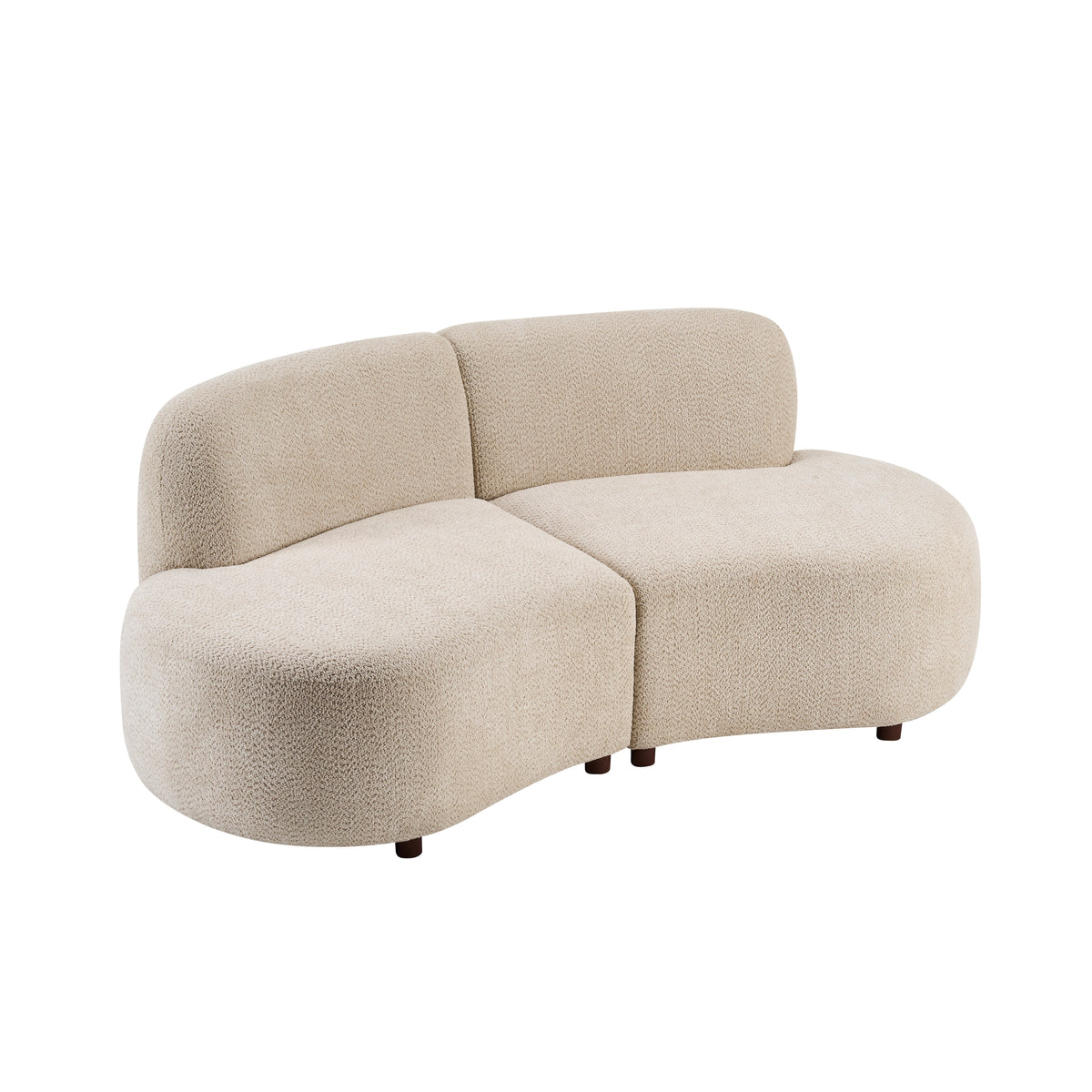 Cozelle 2-Piece Modern Curved Cloud Upholstered Boucle Sofas