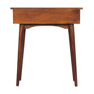 Solid Mango Wood Mini Chestnut Hallway Console with 2 Drawers