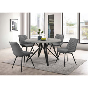 Royceton - Top Dining Table Industrial Round Dining Table - Gray / Black