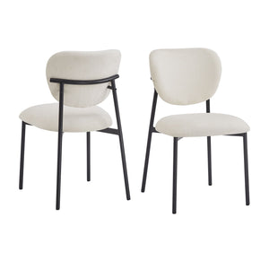 Modern Upholstered Dining Chairs With Metal Legs (Set of 2) - Beige - Best Buy Furniture