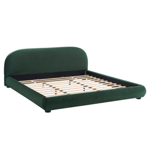 Upholstered Simple Modern Bedroom Bed With Curved Headboard