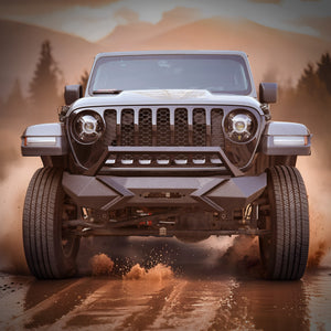 X Style Front Bumper with Winch Plate Compatible with Wrangler JK (2007-2017)
