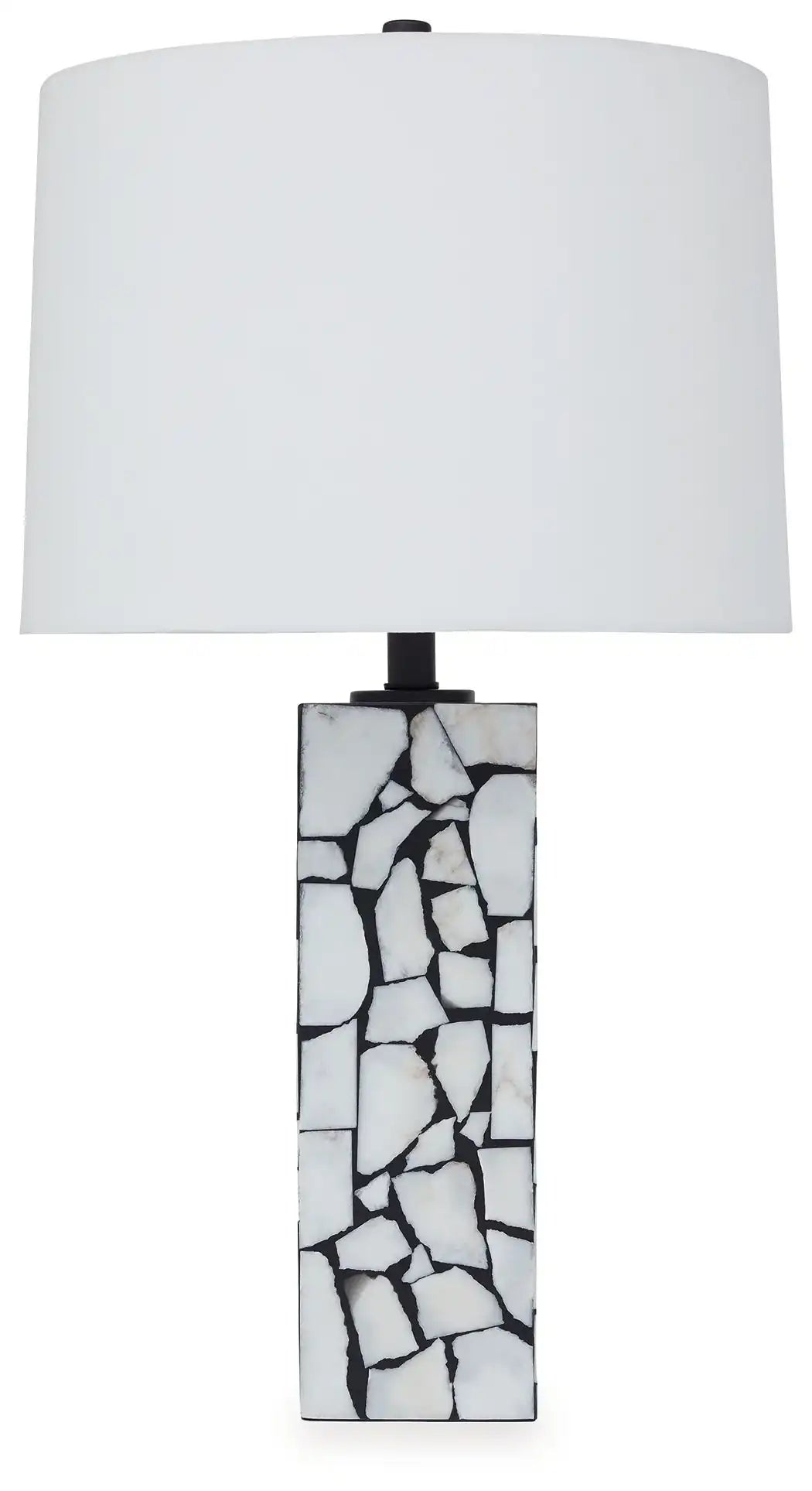 Macaria - Marble Table Lamp - White / Black - Best Buy Furniture
