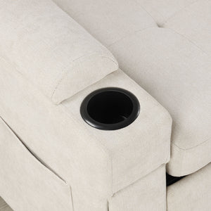 Convertible L Shaped Sofa Couch With Storage, Cup Holders, USB Ports