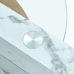 Contemporary Artistic Double Layer Coffee Table, Tempered Glass Top