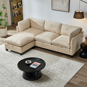 96.5" L Shape Sectional Couch with Ottoman