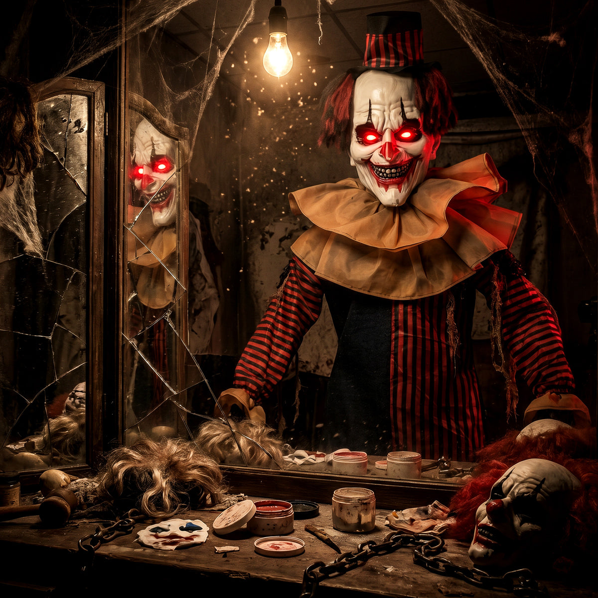 HOMCOM 95" Large Animated Clown Halloween Decorations