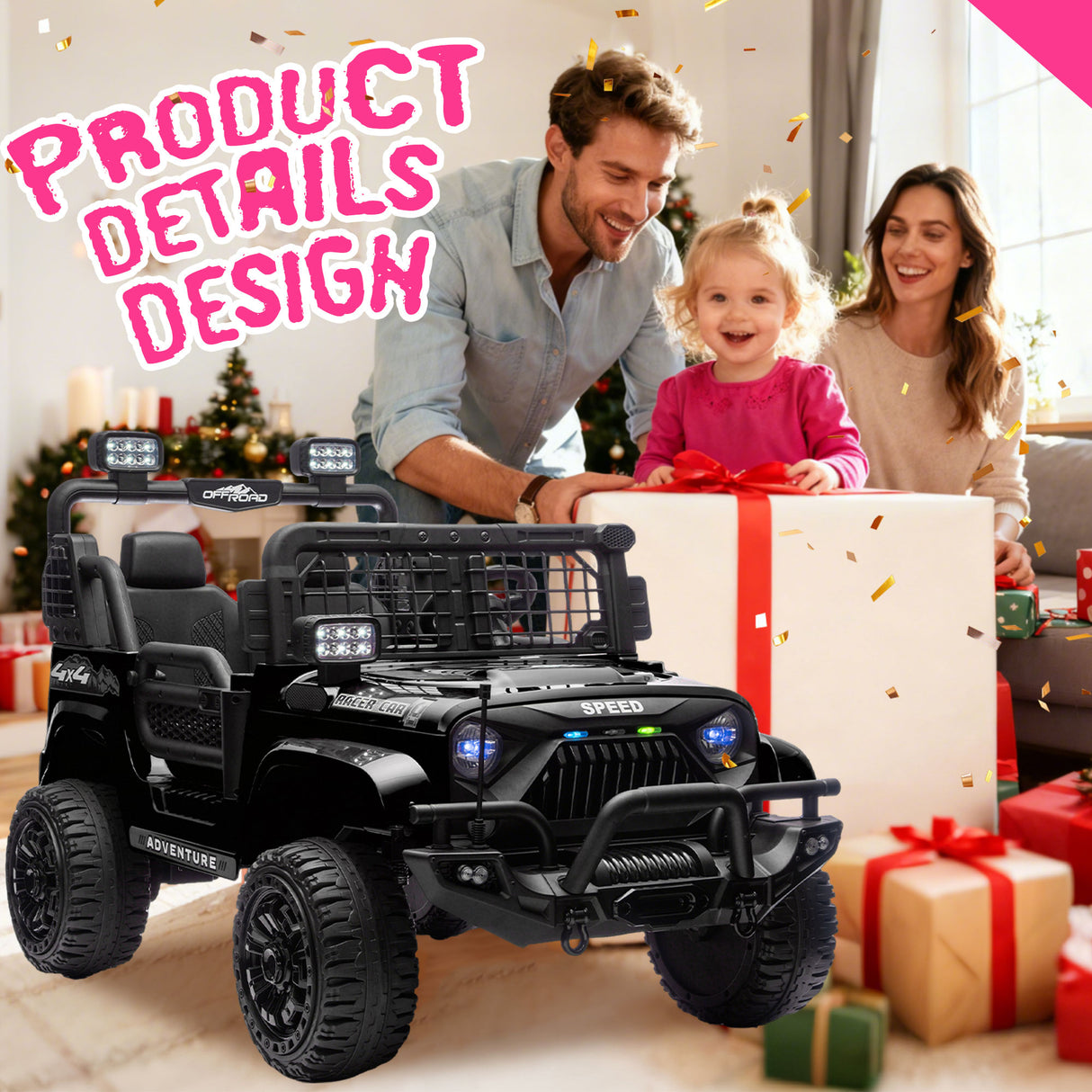 24V 100W Two-Seater Kids Ride On Car with Remote Control