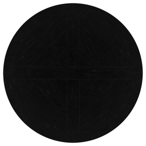 Allende - Round Dining Pedestal Table With Carved Base - Black