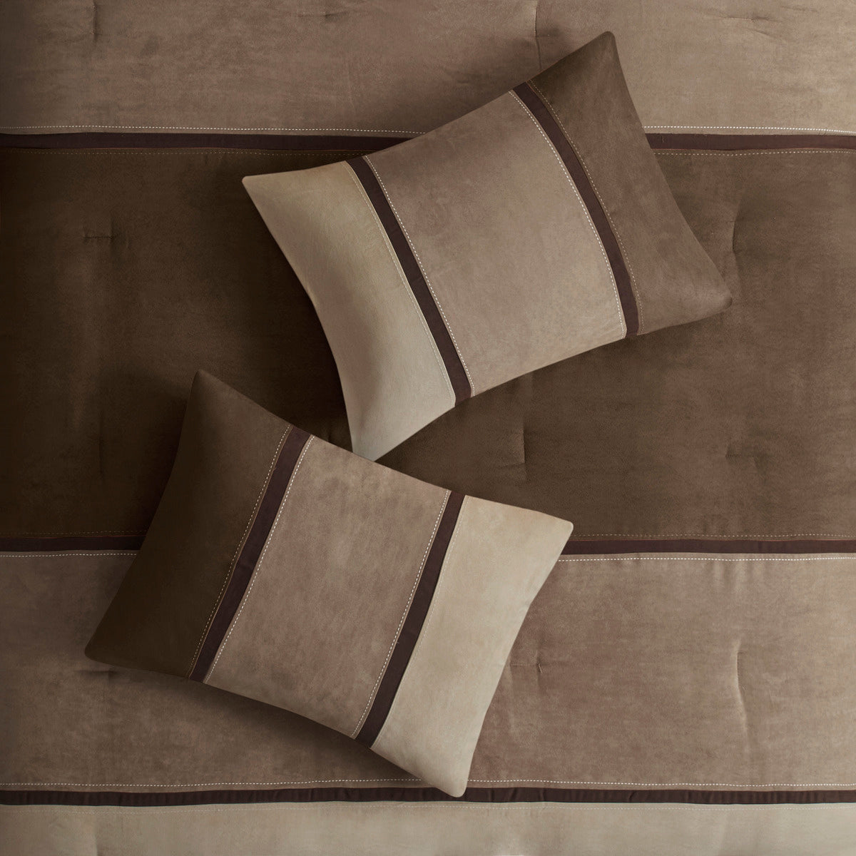 7 Piece Faux Suede Comforter Set