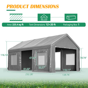12x20 FT Heavy Duty Carport Canopy