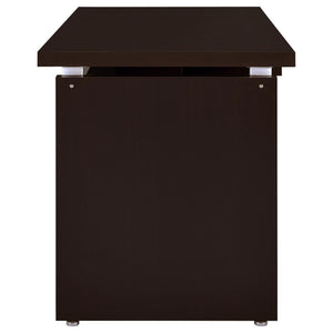 Floating - Top Computer Desk With Pullout Keyboard Shelf - Brown